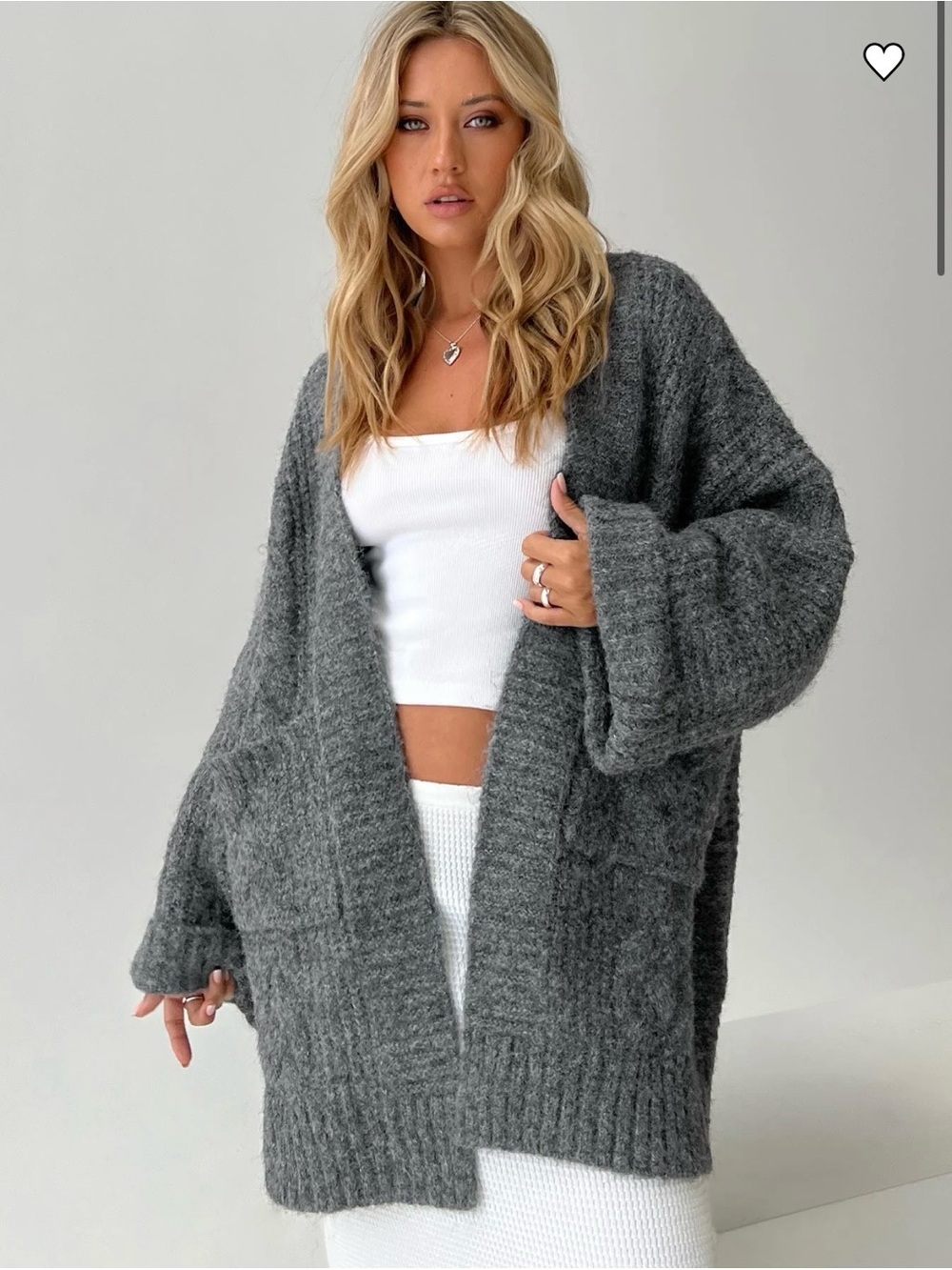 ☕️PRINCESS POLLY Paisleigh Cable Knit Open Front Chunky Cardigan - XS/S